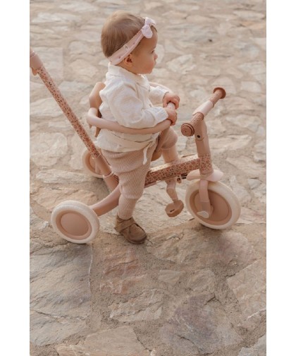 10156 Triciclo con Barra Rosa Flores