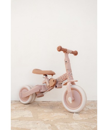 10158 Triciclo con Barra Rosa Flores
