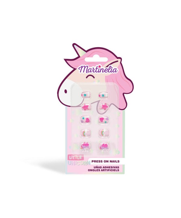 10583 Rosa Unicornio 10 Uñas Postizas Little Unicorn