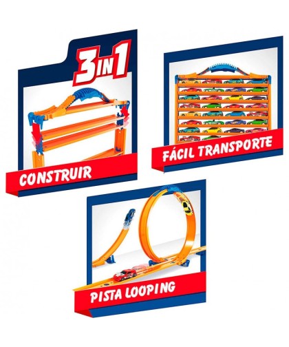 10697 Maletin Portacoches 3 En 1 Hot Wheels