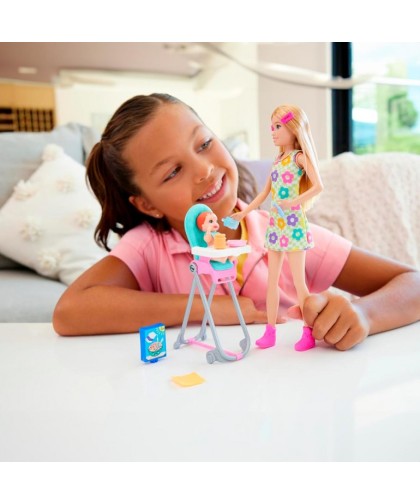 10919 Barbie Skipper Niñera con Trona y Bebe