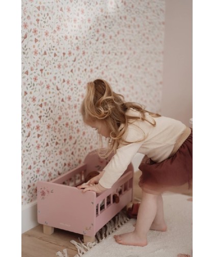 11206 Camita de Madera Flores y Mariposa