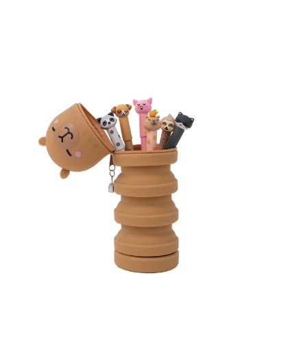 11536 Set de 6 bolis borrables Bo-Bo + estuche de silicona Capibara