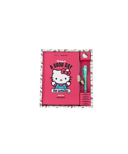 11547 Diario personal + boli con tinta normal e invisible Hello Kitty - Today is a good day to smile