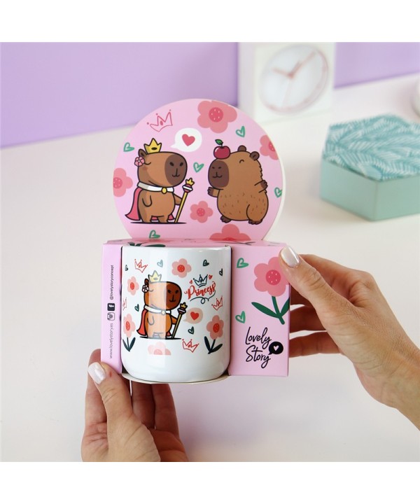 11808 Taza Ceramica 330ML - Princesa Capibara
