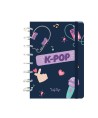 11940 Libreta A5 Hoja Cuadricula K-Pop Azul Oscuro