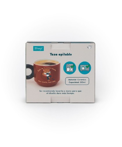 12056 Taza apilable - Salir de la cueva cuesta. Por suerte, hay café.