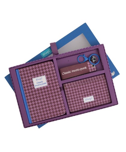 12091 Set de libreta A6 + monedero + llavero
