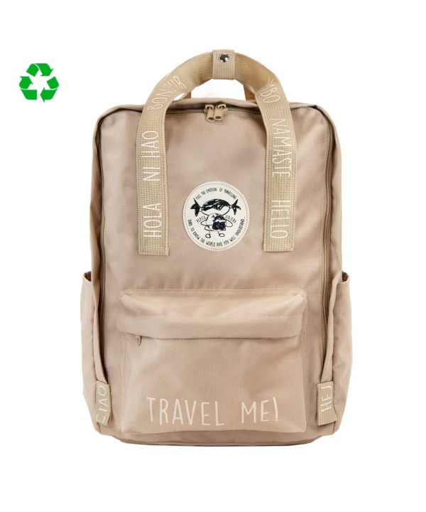 12148 Mochila saludos del mundo Camel
