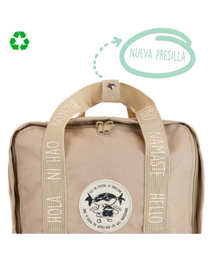 12153 Mochila saludos del mundo Camel