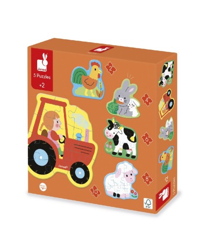 12477 5 Puzzles Evolutivos Granja