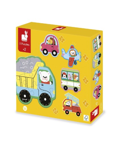 12499 5 Puzzles Evolutivos Vehiculos