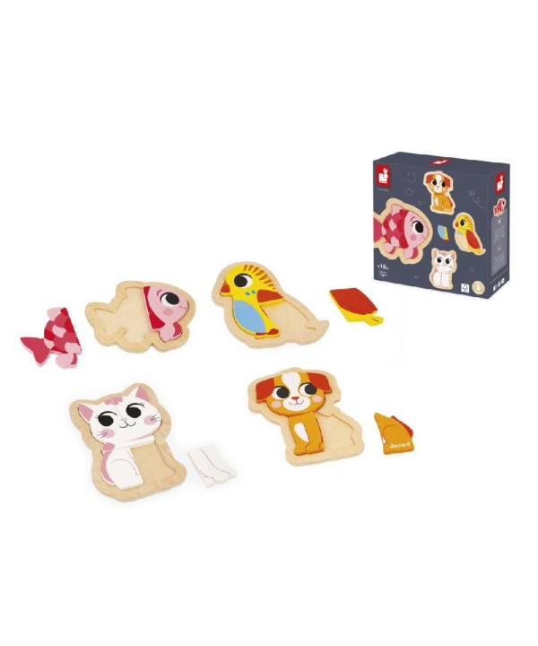 12622 4 Puzzles Evolutivos - Animales de Compañia