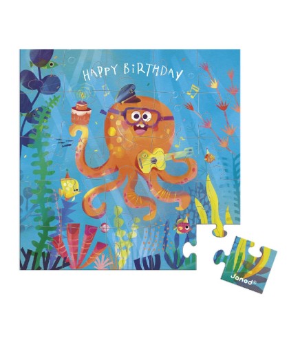 12797 Tarjeta Puzle Cumpleaños Pulpo