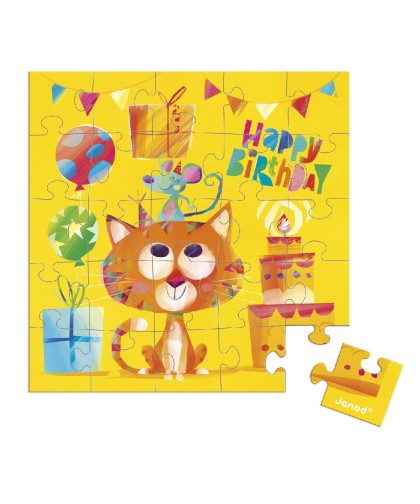 12808 Tarjeta Puzzle Cumpleaños Gato