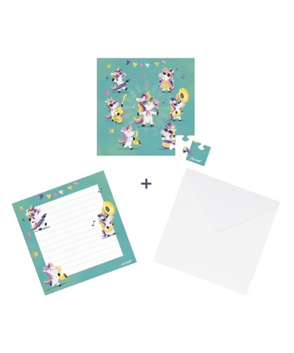 12816 Tarjeta Puzzle Fiesta de Unicornios