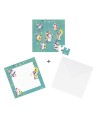12816 Tarjeta Puzzle Fiesta de Unicornios