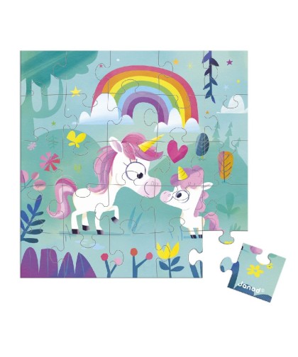 12822 Tarjeta Puzzle Mama Unicornio y su Bebe
