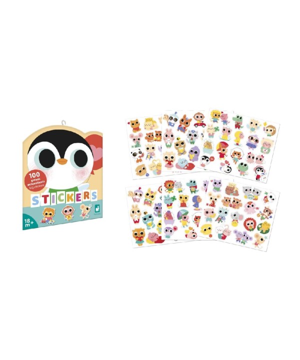 12901 100 Pegatinas - Bebes Animales