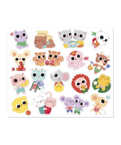 12904 100 Pegatinas - Bebes Animales