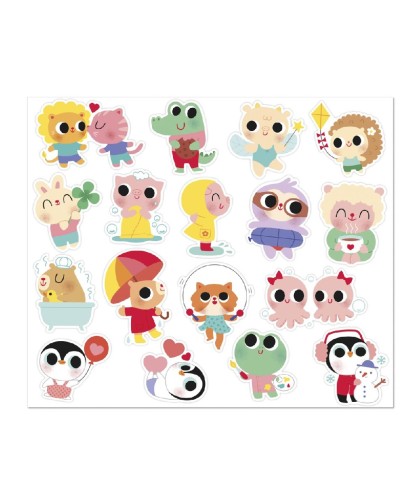 12906 100 Pegatinas - Bebes Animales