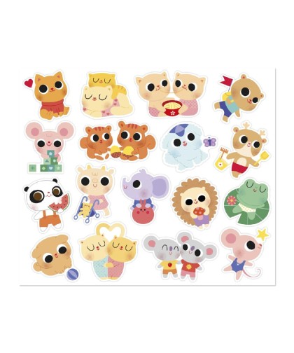 12907 100 Pegatinas - Bebes Animales