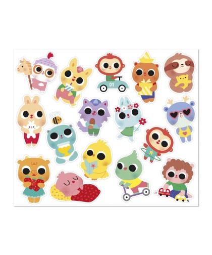 12908 100 Pegatinas - Bebes Animales