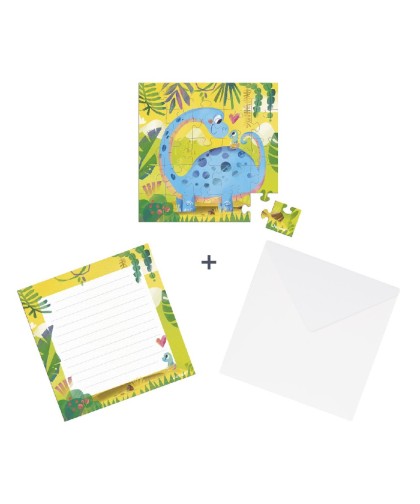 12995 Tarjeta Puzle Mama Dinosaurio y Su Bebe
