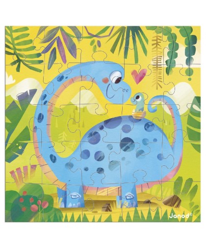 12996 Tarjeta Puzle Mama Dinosaurio y Su Bebe