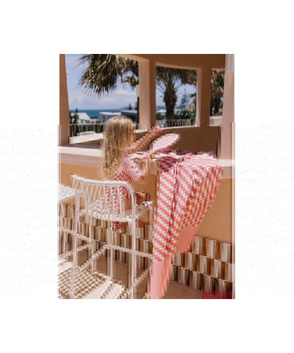 13093 Toalla Playa Microfibra Stripes Bloom Blush