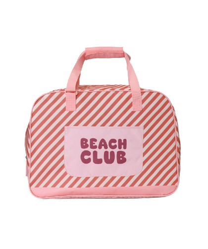 13105 Bolso de Playa con Rejilla Stripes Bloom Blush