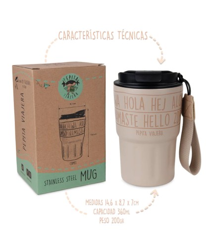 14204 Vaso térmico de acero inoxidable Saludos del Mundo Camel