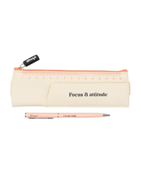 14226 Set de escritura beige - Focus y attitud