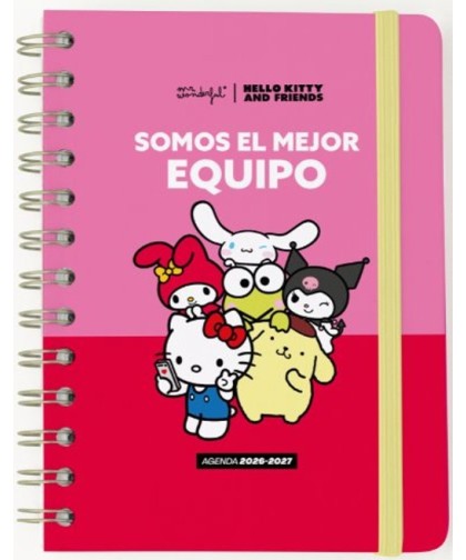 14460 Agenda 2026-27 Hello Kitty Friends x Mr. Wonderful Semanal - Somos el mejor equipo
