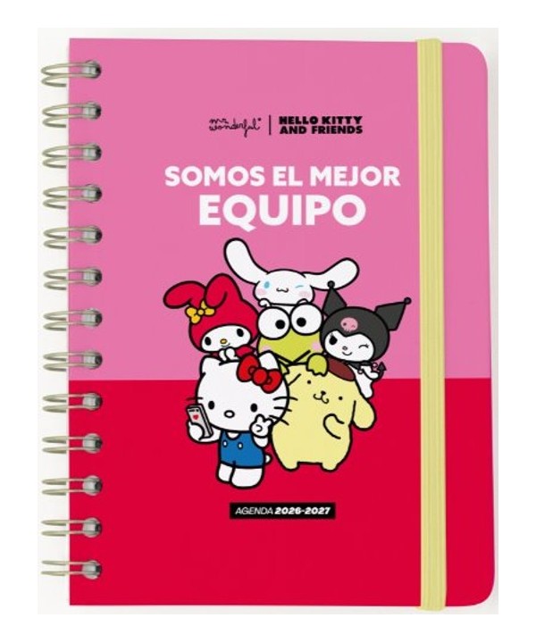 14460 Agenda 2026-27 Hello Kitty Friends x Mr. Wonderful Semanal - Somos el mejor equipo