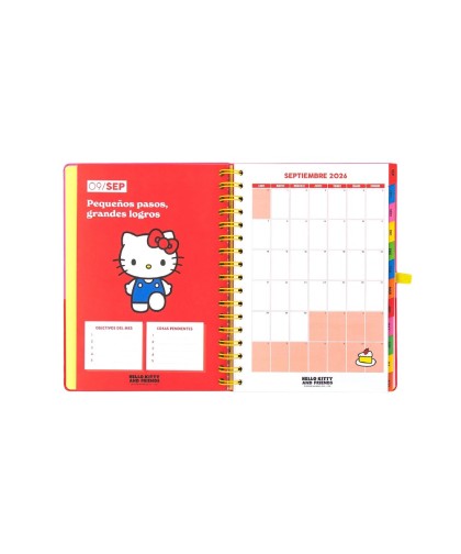 14465 Agenda 2026-27 Hello Kitty Friends x Mr. Wonderful Semanal - Somos el mejor equipo