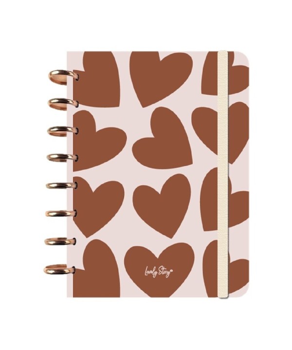 14634 Libreta A5 Corazones estampados