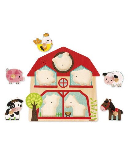 15373 Puzzle Encajable Sonido Animales Granja
