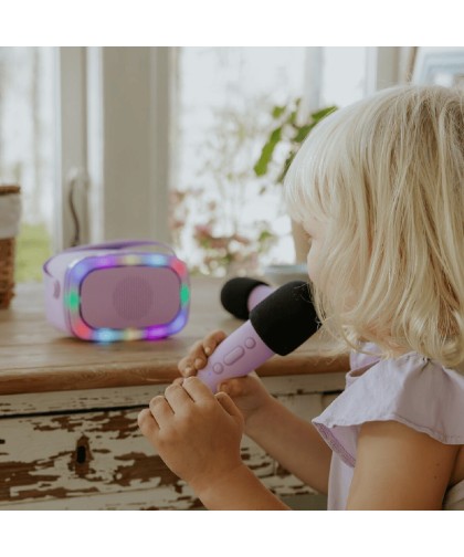 15875 Karaoke con luz y 2 micrófonos - Violeta