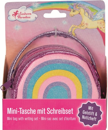 15972 Mini bolsa con set de escritura Unicornio