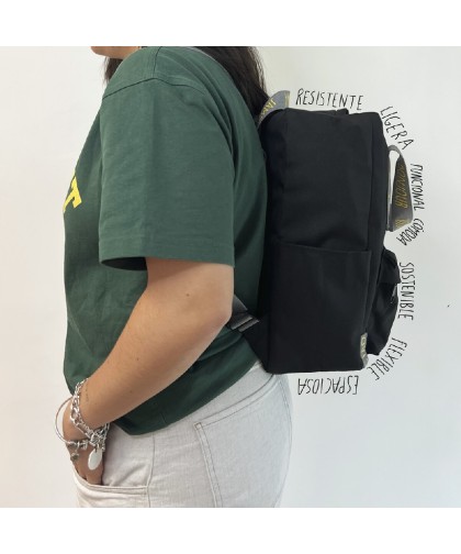 16057 Mochila saludos del mundo ¡Viájame! Negra