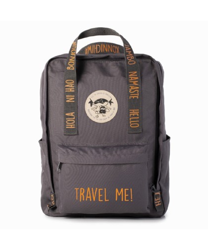 16059 Mochila saludos del mundo ¡Viájame! Gris