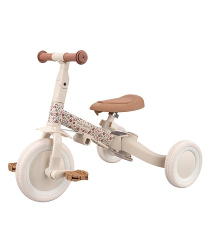 16175 Triciclo con Barra Blanco Flores
