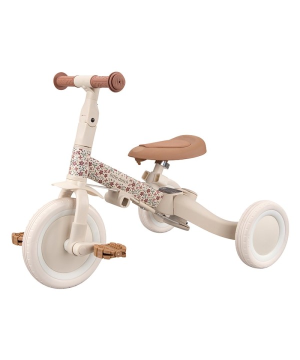 16175 Triciclo con Barra Blanco Flores