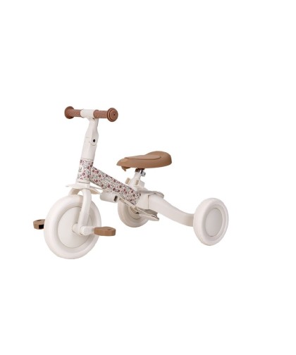 16180 Triciclo con Barra Blanco Flores