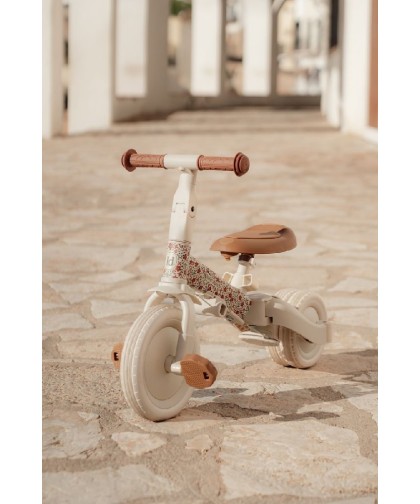 16183 Triciclo con Barra Blanco Flores