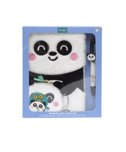 16582 Set de libreta A5 + monedero + boli borrable - Panda
