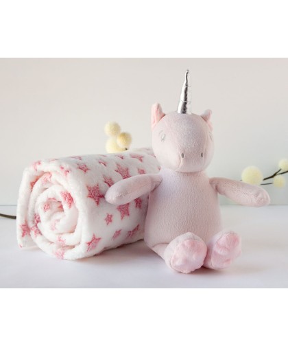 180 Peluche Unicornio con Mantita