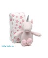 182 Peluche Unicornio con Mantita