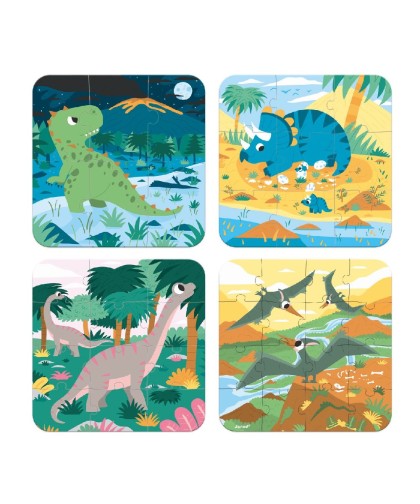 1915 Set 4 Puzzles Evolutivos Dinosaurios